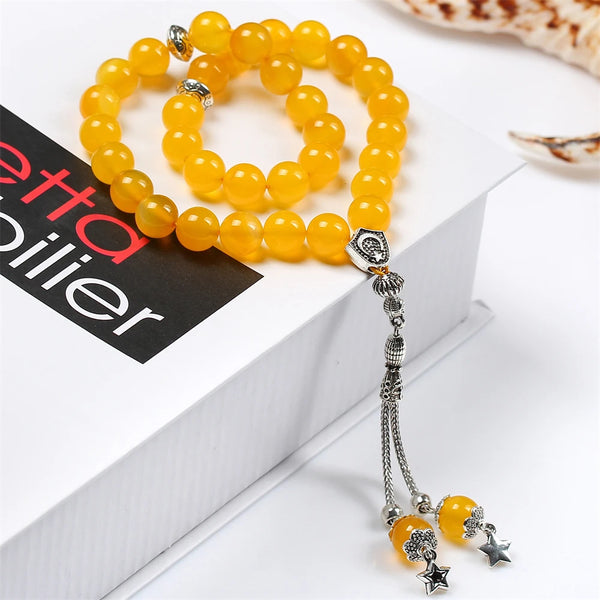 Yellow Agate Prayer Beads-ToShay.org