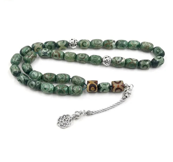 Green Eyes Agate Prayer Beads-ToShay.org