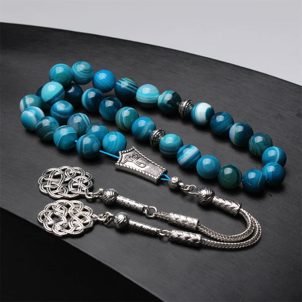 Blue Agate Prayer Beads-ToShay.org