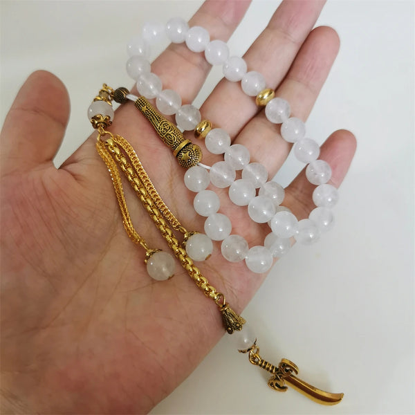 White Jade Prayer Beads-ToShay.org