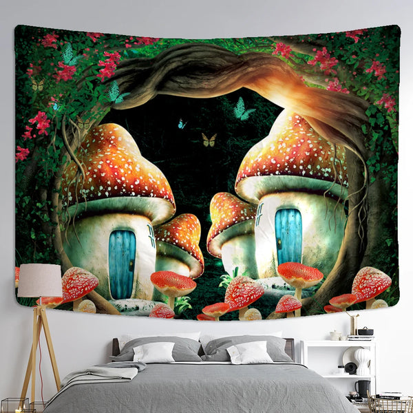 Mushroom Art Tapestry-ToShay.org