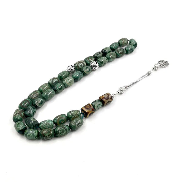 Green Eyes Agate Prayer Beads-ToShay.org