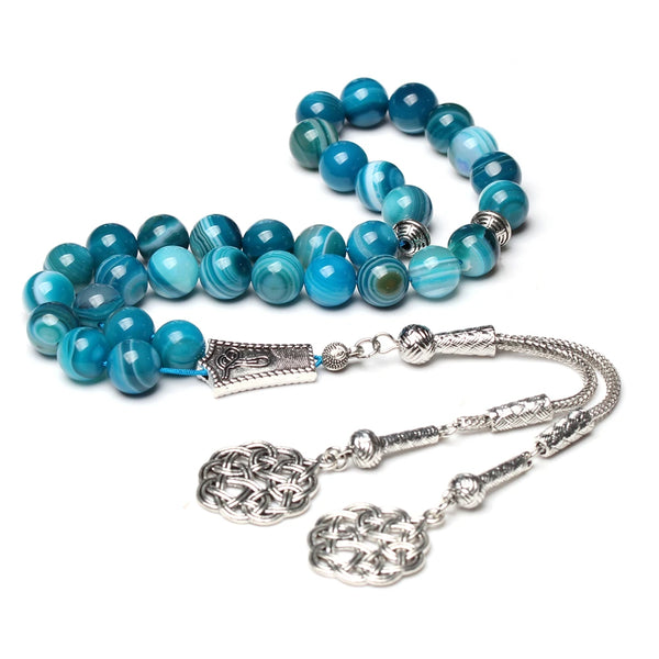 Blue Agate Prayer Beads-ToShay.org