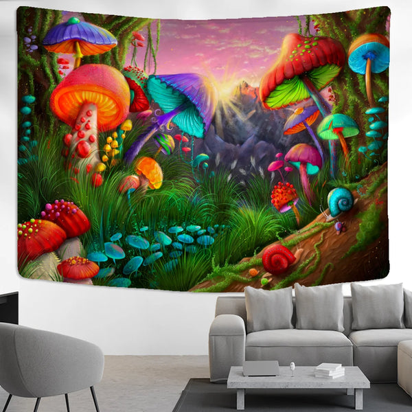 Mushroom Art Tapestry-ToShay.org