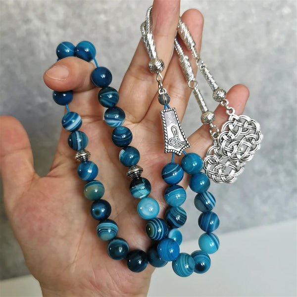 Blue Agate Prayer Beads-ToShay.org