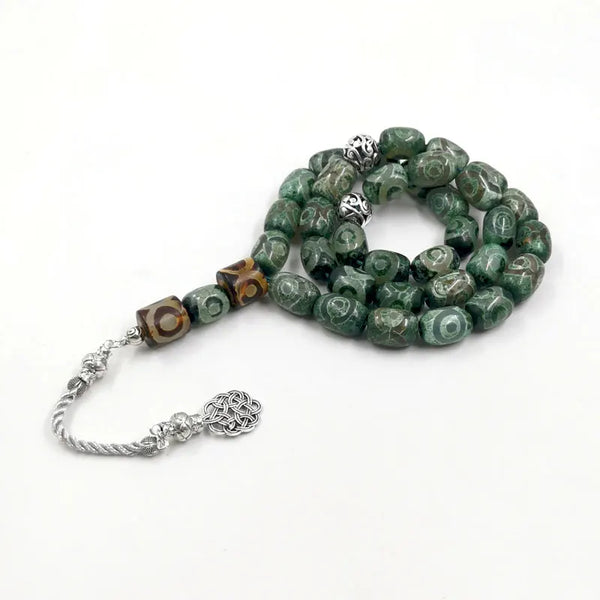 Green Eyes Agate Prayer Beads-ToShay.org