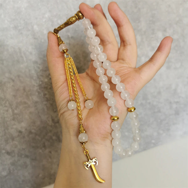 White Jade Prayer Beads-ToShay.org