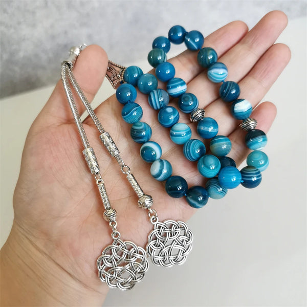 Blue Agate Prayer Beads-ToShay.org