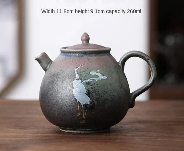 Crane Ceramic Tea Pot-ToShay.org