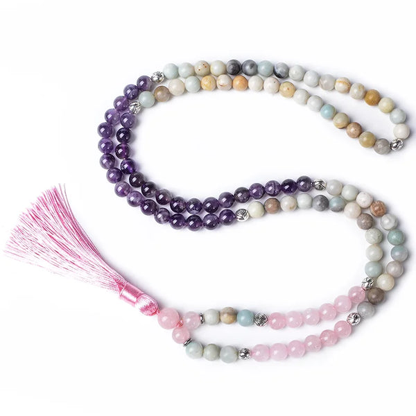 Pink Rose Quartz Mala Beads-ToShay.org