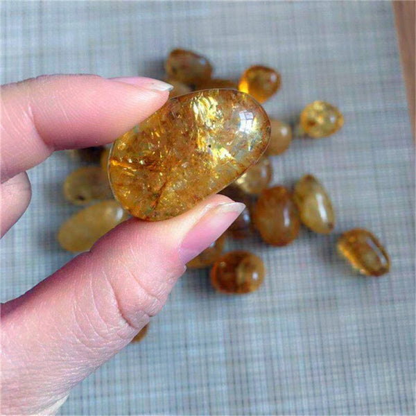 Yellow Citrine Crack Crystal Stones-ToShay.org