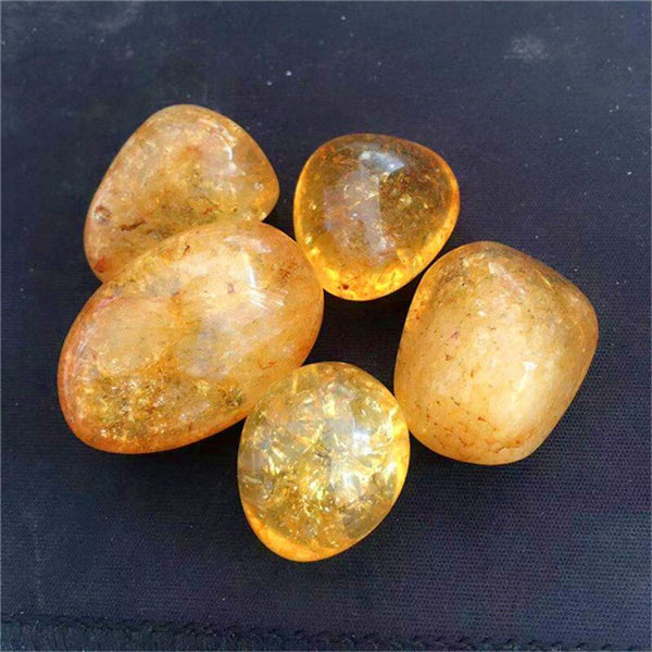 Yellow Citrine Crack Crystal Stones-ToShay.org