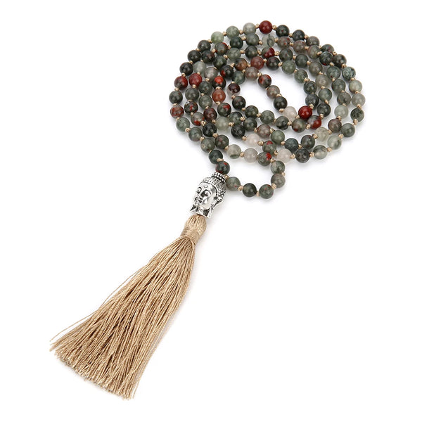 Green Bloodstone Mala Beads-ToShay.org