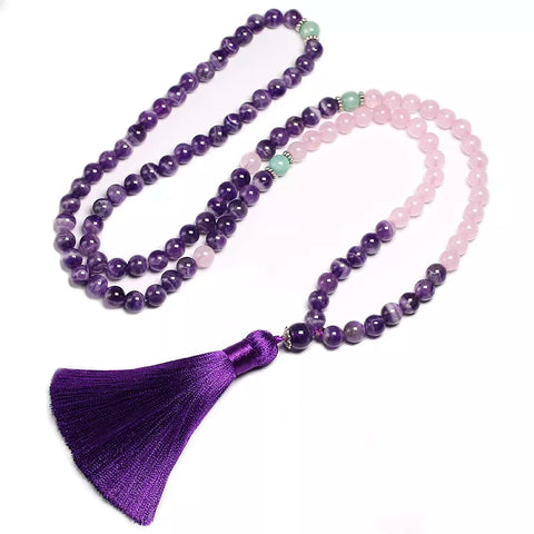 Purple Amethyst Mala Beads-ToShay.org