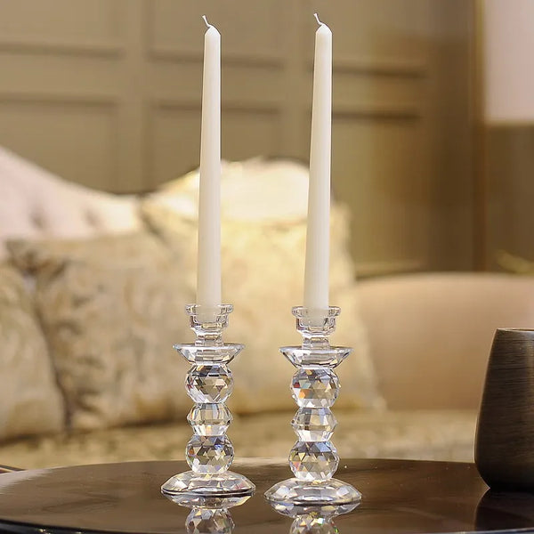 Crystal Glass Candle Holder-ToShay.org