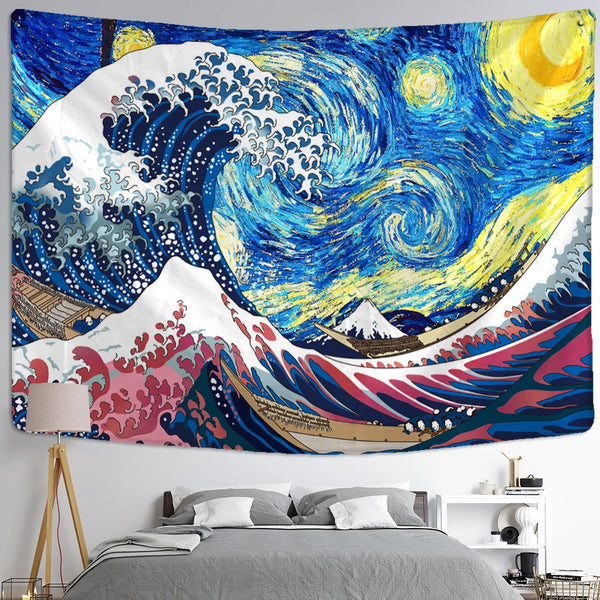 Sea Waves Art Tapestry-ToShay.org