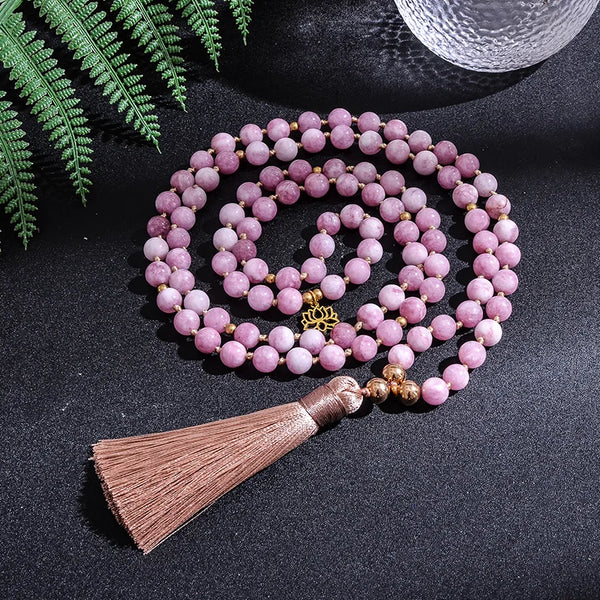 Pink Kunzite Mala Beads-ToShay.org