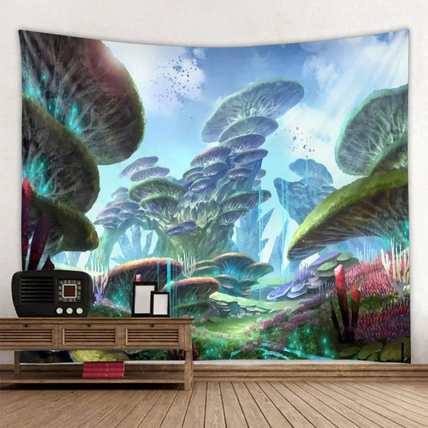 Mushroom Forest Tapestry-ToShay.org