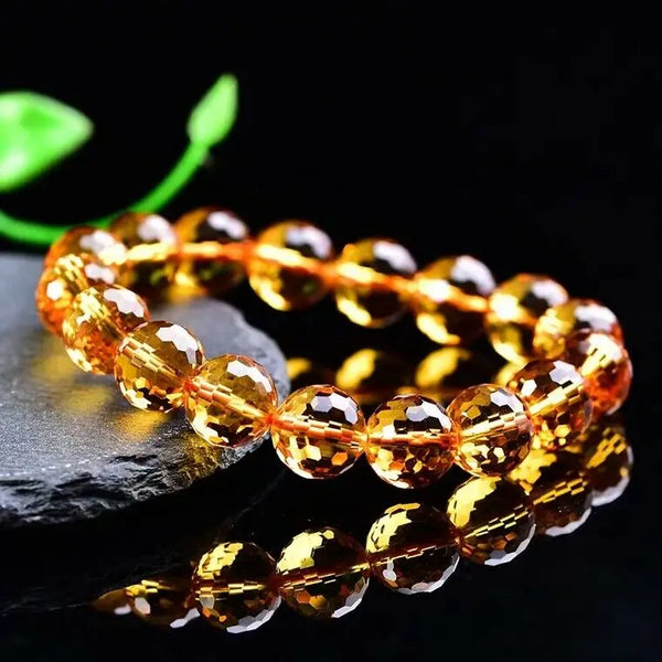 Yellow Citrine Bead Bracelet-ToShay.org