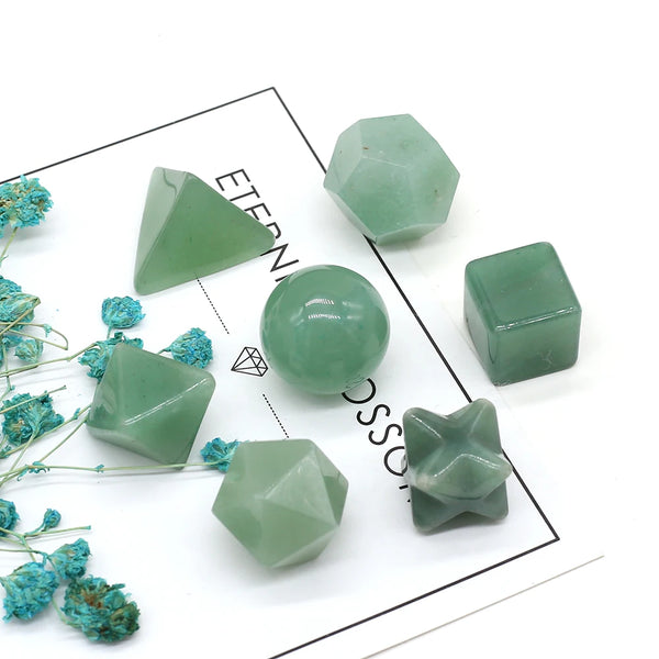 Green Aventurine Platonic Solids-ToShay.org