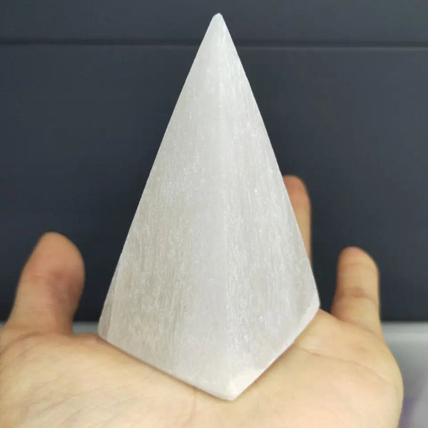 White Selenite Pyramid-ToShay.org