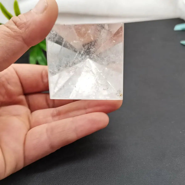 Clear White Crystal Pyramid-ToShay.org