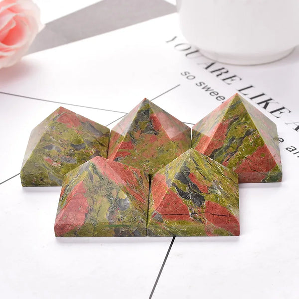 Green Unakite Pyramid-ToShay.org