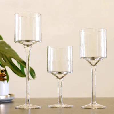 Clear Glass Candle Holder-ToShay.org