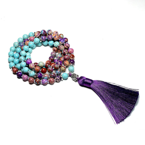 Purple Imperial Jasper Mala Beads-ToShay.org