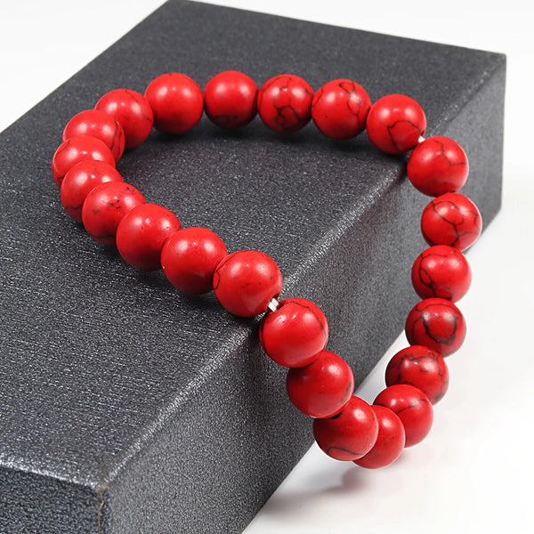 Red Stone Bead Bracelet-ToShay.org