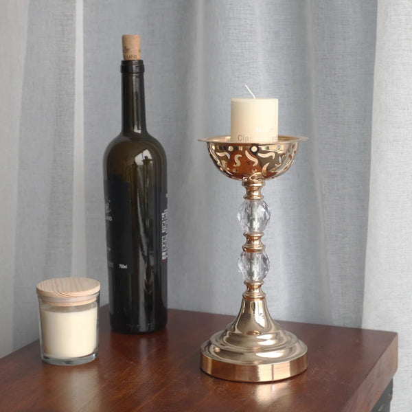 Gold Crystal Vase Candle Holder-ToShay.org