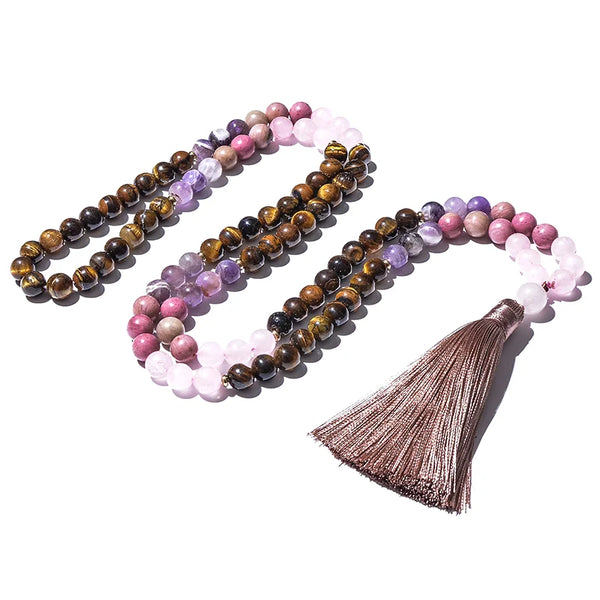 Pink Rose Quartz Mala Beads-ToShay.org