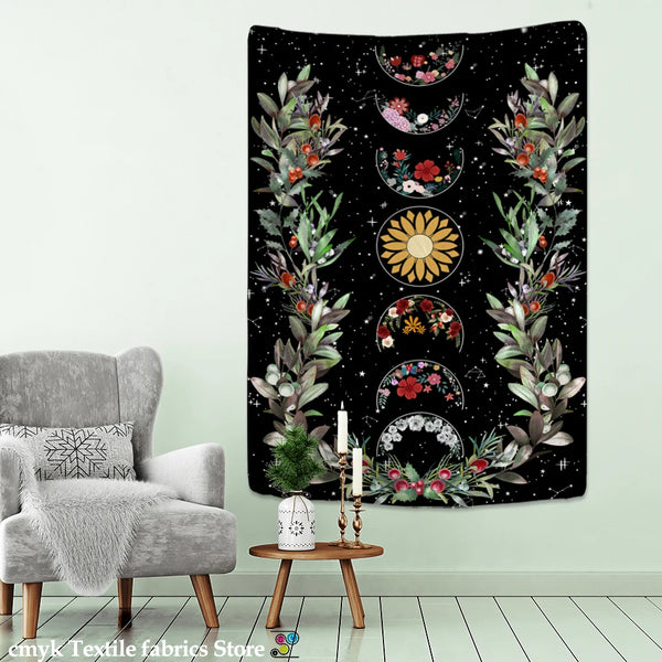 Moon Phase Flower Tapestry-ToShay.org