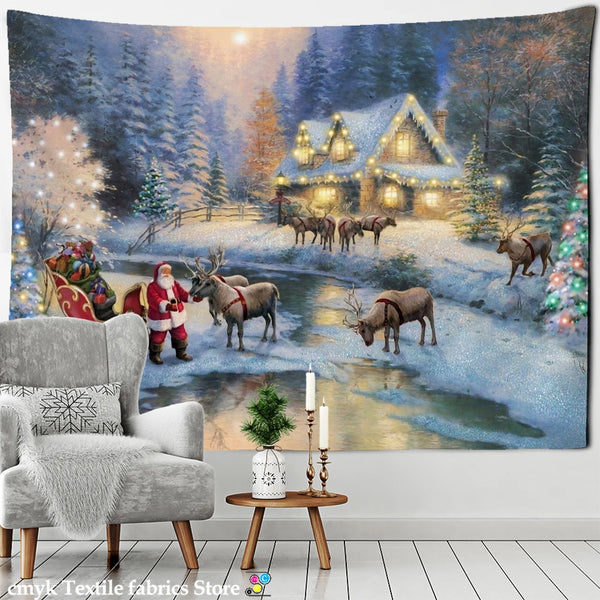 Snow Scape Art Tapestry-ToShay.org