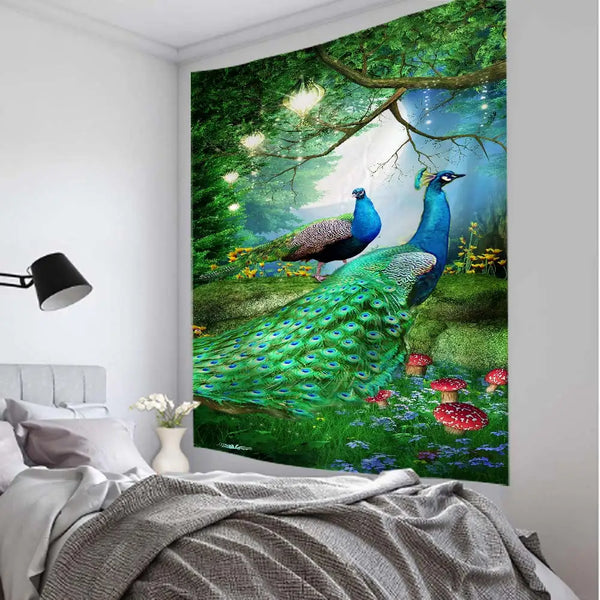 Peacock Art Tapestry-ToShay.org