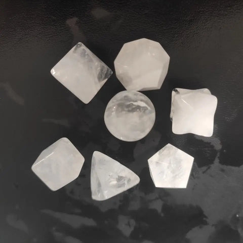 White Crystal Platonic Solids-ToShay.org