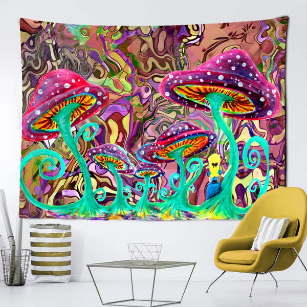 Mushroom Art Tapestry-ToShay.org