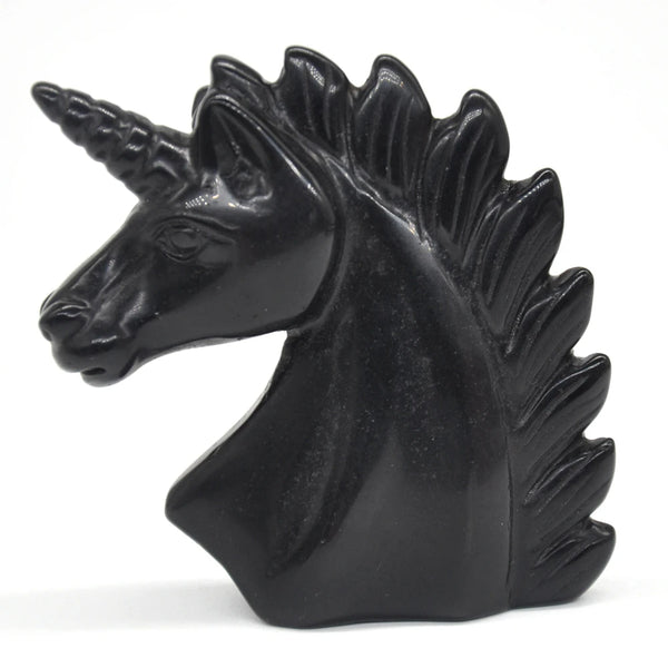 Black Obsidian Unicorn Head-ToShay.org