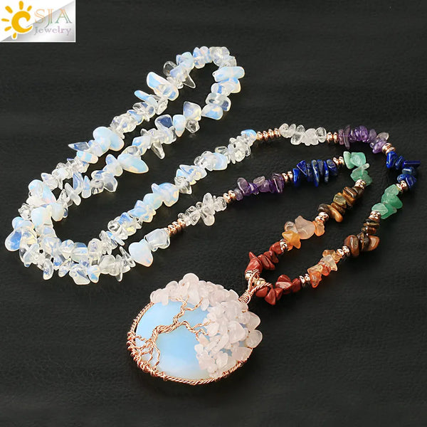 Chakra Crystal Pendant Necklace-ToShay.org