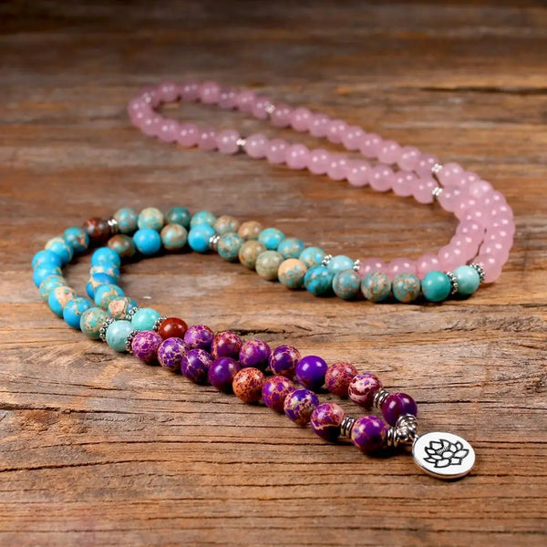 Pink Rose Quartz Mala Beads-ToShay.org