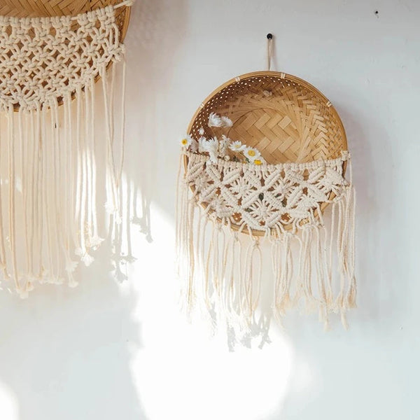 Rattan Macrame Hanging Basket-ToShay.org