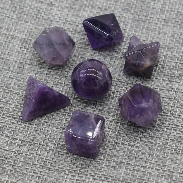 Purple Amethyst Platonic Solids-ToShay.org