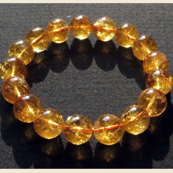 Yellow Citrine Bead Bracelet-ToShay.org