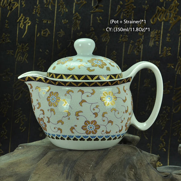 White Painted Ceramic Tea Sets-ToShay.org