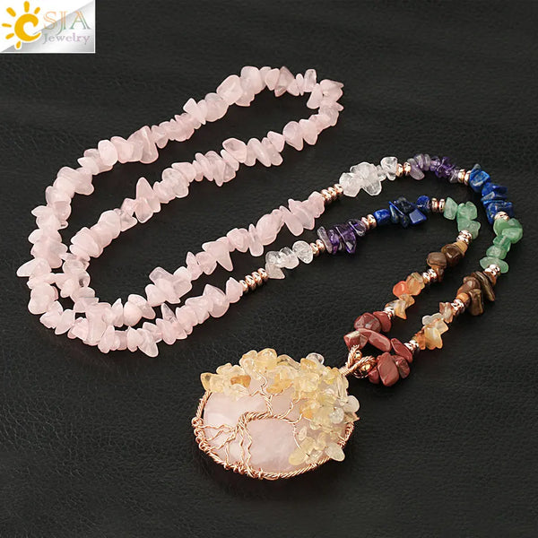 Chakra Crystal Pendant Necklace-ToShay.org