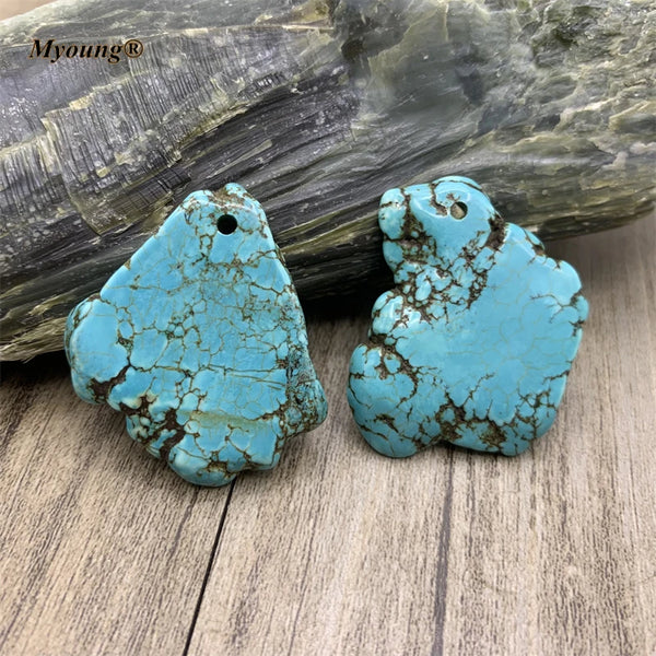 Blue Turquoise Slice Pendant-ToShay.org