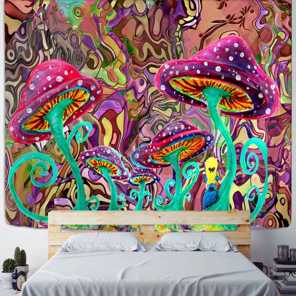 Mushroom Art Tapestry-ToShay.org