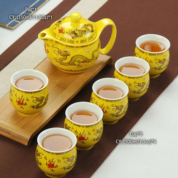 White Painted Ceramic Tea Sets-ToShay.org