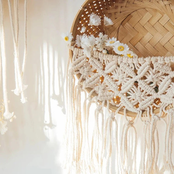 Rattan Macrame Hanging Basket-ToShay.org