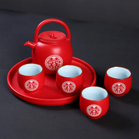 Red Ceramic Tea Sets-ToShay.org